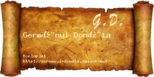 Germányi Donáta névjegykártya